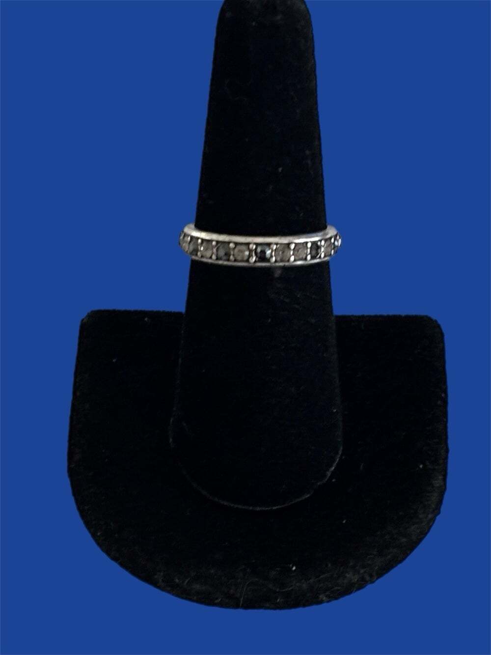 Black and Clear Crystal Ring